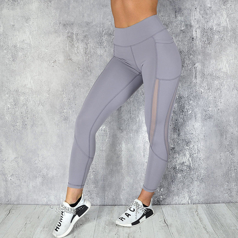 Mesh stitching yoga pants